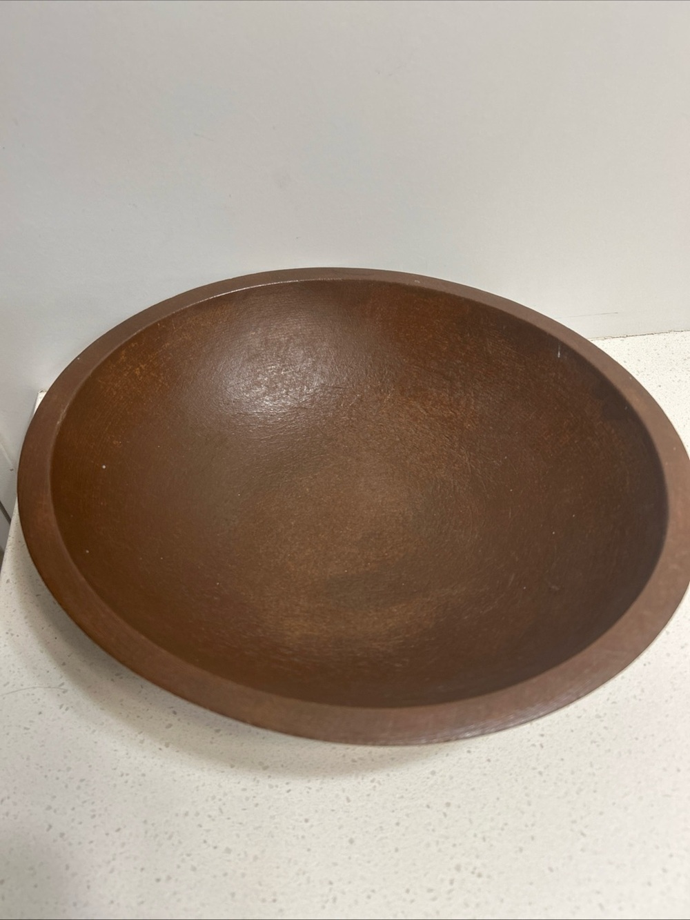 Munising Rustic Brown Wood Dough Decorative Serving Bowl
